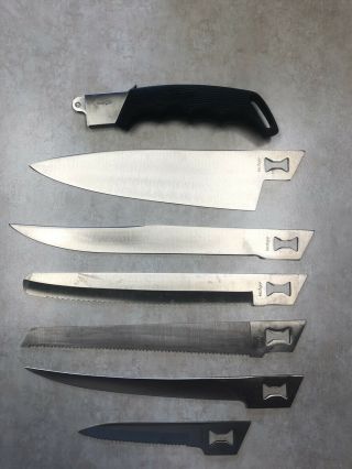 Vintage Kershaw Blade Trader 6 Blade,  Handle Knife Set.