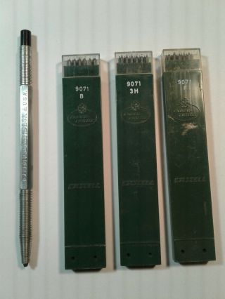 Vintage D.  J.  Fugle Leadlok Made In Usa Drawing Drafting Pencil With Extra Leads
