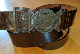VINTAGE BOY SCOUTS OF AMERICA BSA BELT AND BUCKLE 38 