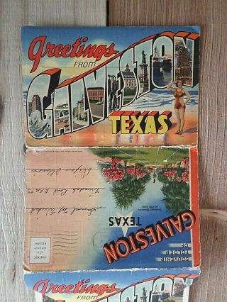 Vintage Souvenir Folder Of Galveston Texas - 18 Foldout Postcards