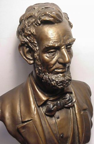 Rare 15 Inch Vintage Lenzini Bust Of Abraham Lincoln,  16th President