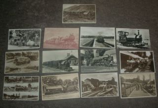 13 X Vintage 1920 - 1950 Miniature Railway Postcards Trains Stations Drivers Etc