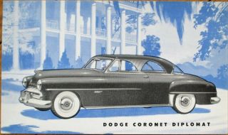 Dodge Coronet Diplomat 1940s Car Advertising Postcard - Long Beach,  Ca Dealer