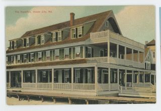 Early 1909 The Hamilton Hotel Ocean City Md Vintage Maryland Postcard