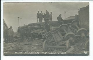 Lemmon Sd South Dakota Rppc Postcard Train Wreck June 1 1910