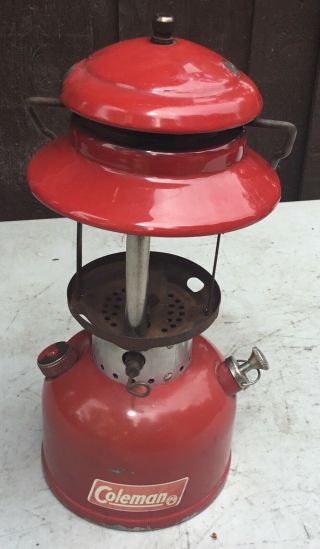 Vintage Red Coleman 200 200a Lantern Dated 1 / 65 No Globe Repair Or Parts