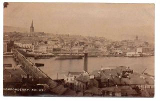 Londonderry,  Vie Of Old Docks & Craigavon Bridge,  Real Photo Postcard,  C 1930 