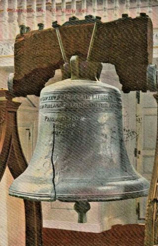 Antique Patriotic Postcard Liberty Bell Philadelphia,  Pa Bunnell 1908 Db Germany