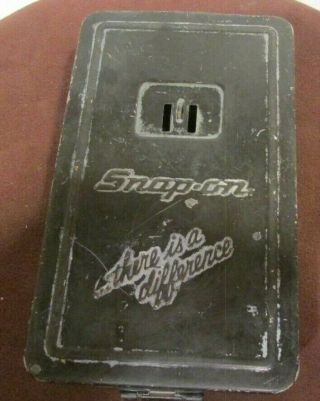 Vintage Snap - On Small Black Metal Tool Box Embossed 7 - 1/2 " X 4 - 1/2 " X 2 "