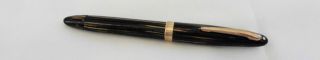 Vintage Black/brown Striped Sheaffer White Dot Fountain Pen 14k Gold Nib 5 "