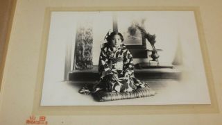 7324 1920s Formosa Old Photo / Japanese Young Girl Sitting On Cushion W Taiwan