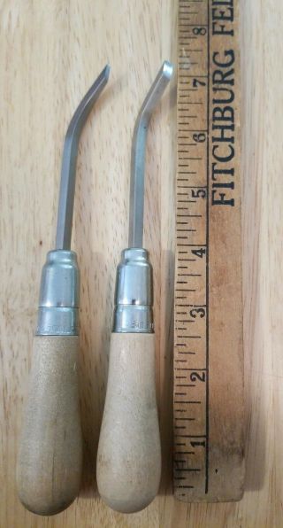 Lutz File & Tool Co.  2 Wood Carving Hand Chisels Gouge Tool Gunsmith