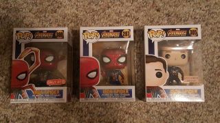 Funko Pop Marvel Avengers Infinity War Iron Spider Set 287,  300,  305
