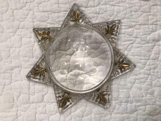 Antique Glass 7 Point Star Magnifying Glass Paperweight Frame Rare