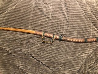 45” Jintachi Natural Wood Japanese Samurai Katana Sword Ninja Bushido Leather