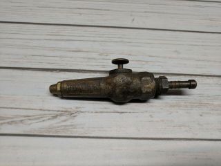 Vintage Brass Schrader Air Hose Blow Gun Air Compressor Antique Tool W/ Barb End
