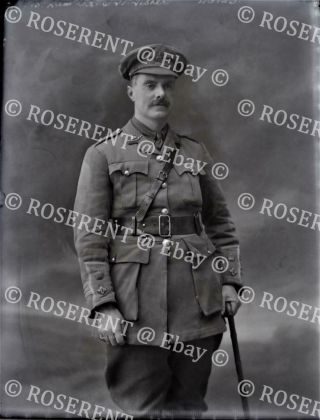 1915 The Norfolk Regiment - Lt Col O H Fisher 3 Glass Negative 22 By 16cm