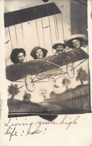 Rppc State Fair Real Photo Women Boxwing Biplane Airplane 1904 - 18 To Tarkio Mo