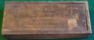 Vintage Lufkin Rule No.  1911 1 " Micrometer Caliper Wood Sliding Cover Box