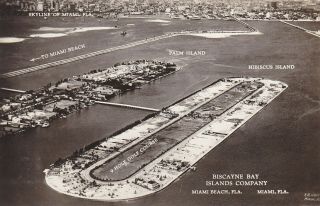 Vintage Postcard Real Photo Biscayne Bay Islands Co Golf Course Miami Beach Fl
