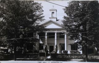 Hopkinton Nh Town Hall Real Photo Rppc 1940s Unposted