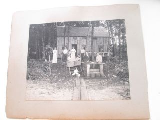 1880s Cabinet Card,  Big Island Pond,  Nh. ,  Family By Camp,  By Frank John Whitney