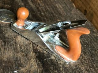 Antique Tiny Miniature Marx Toy Carpentry Woodworking Plane With Real Blade