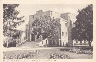 Guelph,  Ontario,  Canada,  20 - 40s; Memorial Hall,  Ontario Agricultural College