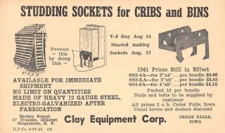 Cedar Falls Iowa Clay Equipment Corp Advertising Vintage Postcard Jb626101