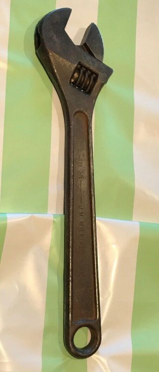 Vintage J.  H.  Williams 12” Ab - 12 Adjustable Wrench Usa Stamped For San Diego G&e