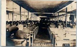 Waupun,  Wisconsin Rppc Real Photo Postcard " Dinner At Prison " C1910s