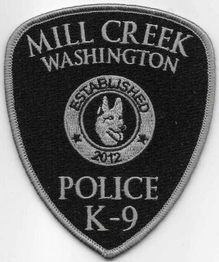 Mill Creek Police K - 9 Shoulder Patch Washington State
