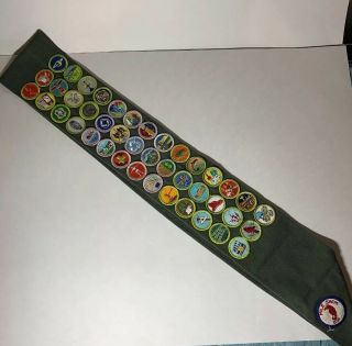 Boy Scouts Sash With 42 Merit Badges