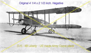 Negative 4 1/4 X 2 1/2 Inch Pre - War Us Army Corps Dh - 4b Liberty Plane