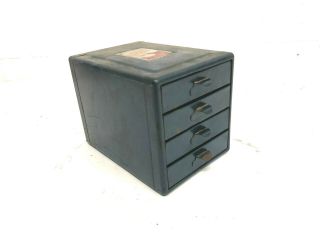 Vintage Blue Steel Parts Cabinet Metal Steelmaster Industrial Case File Box 60s