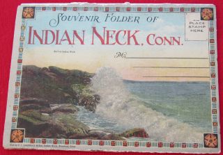 Vintage Souvenir Folder Of Indian Neck Branford Connecticut Post Card