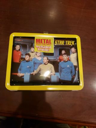 Metal Star Trek Lunch Box With Drink Container