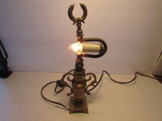 Antique Desk Lamp Light Vintage Industrial Brass With Finial Metal Lighting