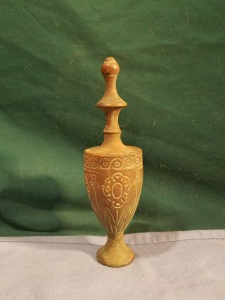 Antique large Art Noveau brass lamp finial,  about 7 in tall,  6 1/2 circumference 2