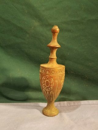 Antique large Art Noveau brass lamp finial,  about 7 in tall,  6 1/2 circumference 4