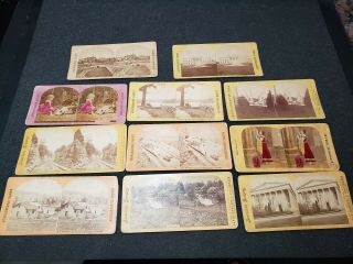 Antique Stereoview Cards James Greenman Sons Railroad Cemetery College Ny Pa