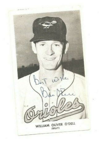 1958 Baltimore Orioles Team Issued Signed Postcard Billy O 