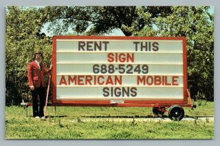 “rent This Sign” American Mobile Signs Houston Vintage Roadside Advertising 60s