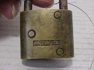 Vintage Brass Reese Cylinder Padlock Lock With Key 3