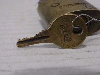 Vintage Brass Reese Cylinder Padlock Lock With Key 4