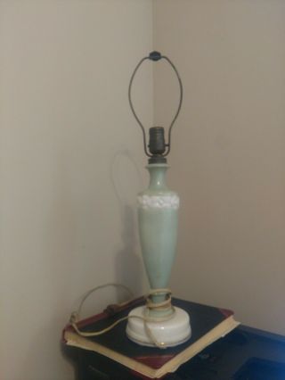 Vintage Alacite Glass Aladdin Electric Lamp - Art Deco - Embossed Flowers