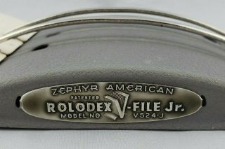 Vintage Metal Zephyr American Rolodex V File Jr V524 - J 2