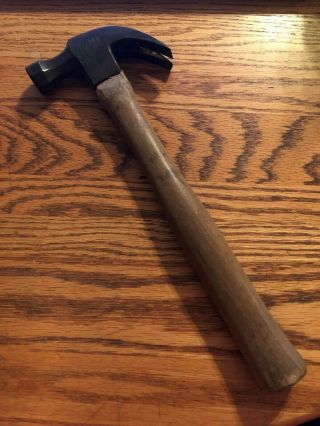 Vintage Plumb 20 - Oz.  Claw Hammer Head - Handle Needs A Screw To Tighten Up