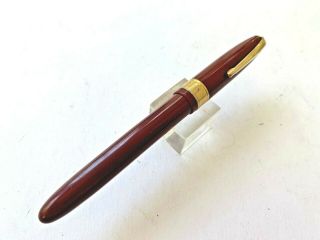 Vintage Dark Red Wearever Fountain Pen Lever Filler F/m Fabulous Stub Nib
