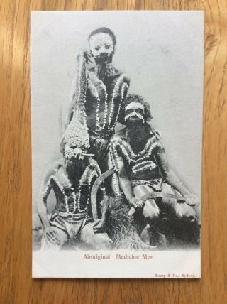 Vintage Postcard,  Australia,  Aboriginal,  Mecicine Men,  Boomerangs,  Kerry Series